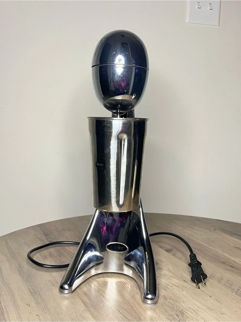OSTER Chrome Metal Milkshake Milk Shake Maker Blender Model 6627 w/ Cup - Works!